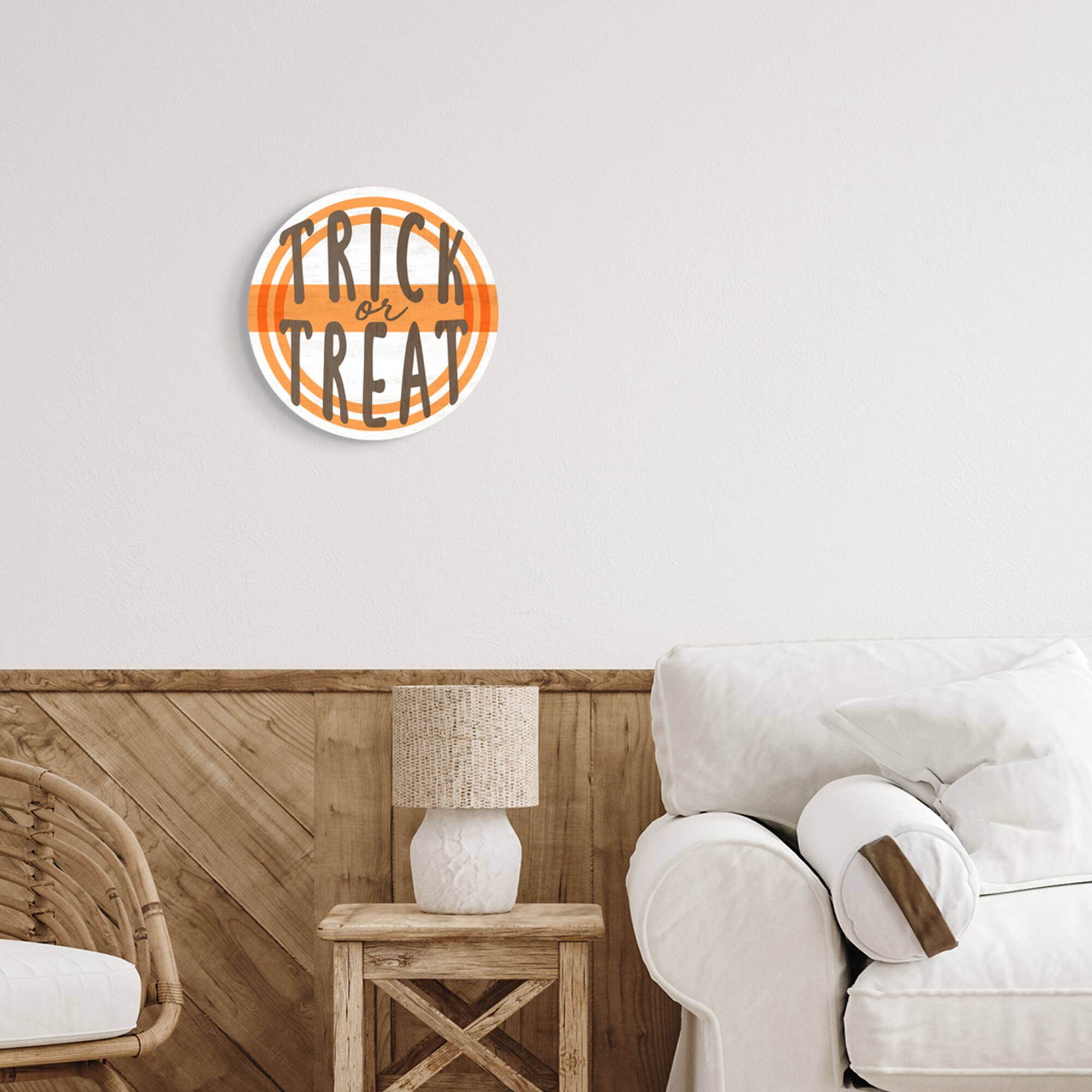 Stupell Industries Orange Trick Or Treat Phrase Wall Plaque Art
